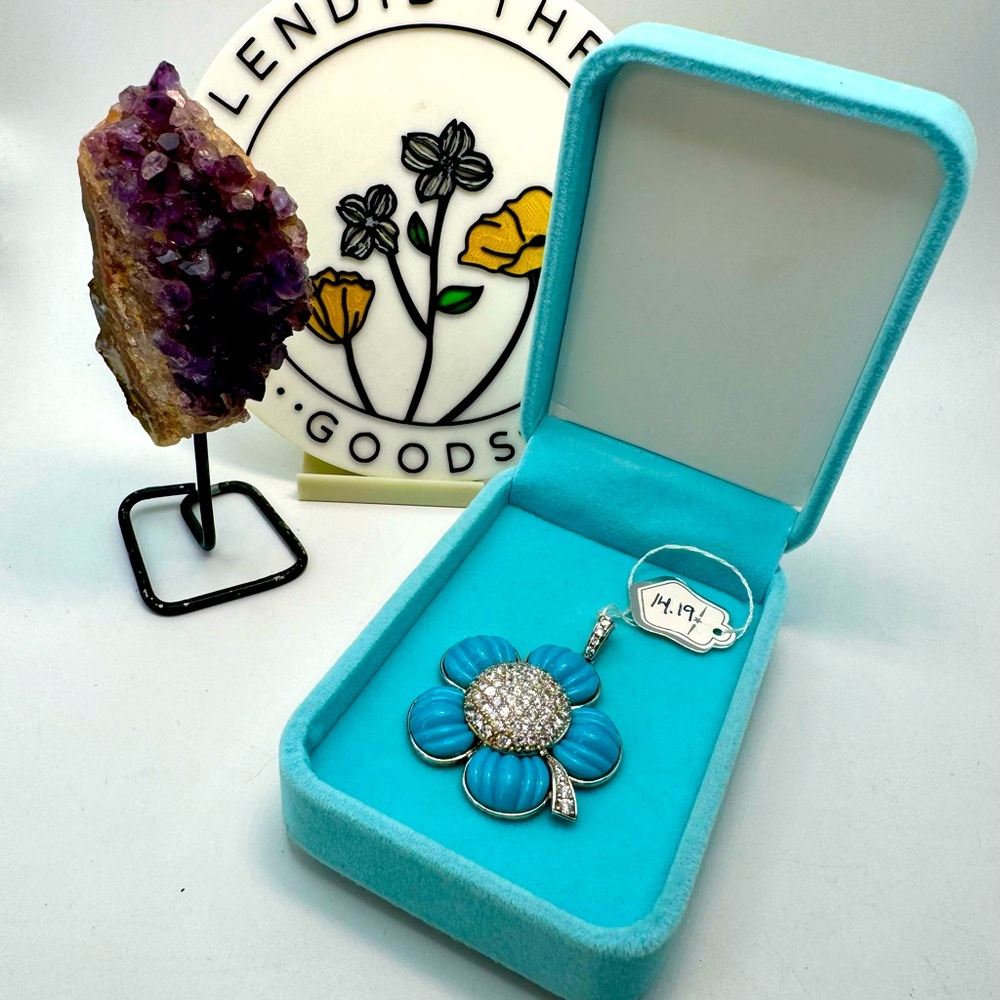 ✨ Ross-Simons Sterling Silver Flower Pendant Cubic Zirconia ✨